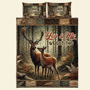 Personalized Gifts For Deer Couple Lover Quilt Bed Set 02xqti080125 - Blanket - GoDuckee