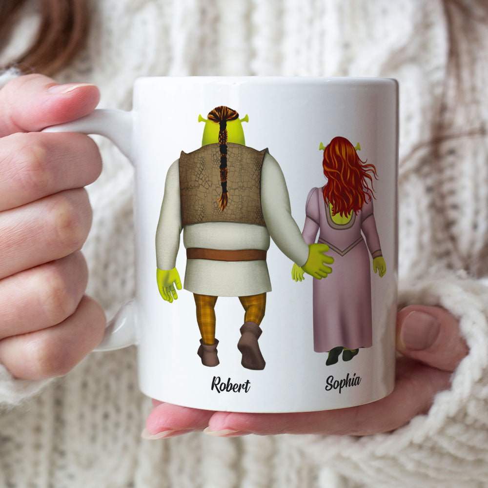 The Shrek & Fiona Love Couple Mugs Couples Gift Two Mugs 