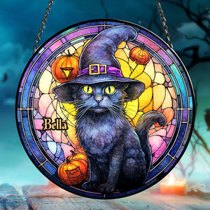 Personalized Black Cat Stained Glass Suncatcher 02TOTI270824 - Ornament - GoDuckee