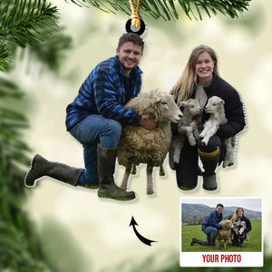 Farmer Animal Family - Custom Photo, Personalized Ornament, Gifts For Farmer - Ornament - GoDuckee