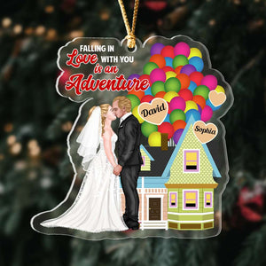 Falling In Love With You Is An Adventure, Personalized Ornament, Wedding Gifts Couple - Ornament - GoDuckee