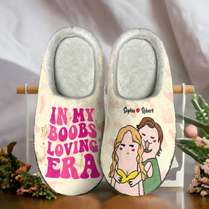 In My Boobs Loving Era, Personalized Funny Couple Home Slippers, Gift For Him - Shoes - GoDuckee