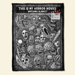This Is My Horror Movies Watching Blanket, Gift For Horror Movie Fan, Personalized Blanket, Custom Name Horror Blanket 03HUTI200723 - Blanket - GoDuckee