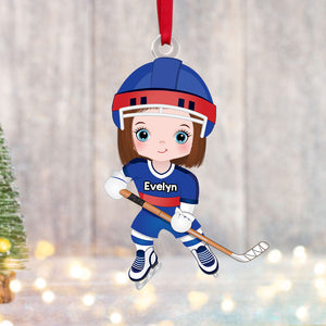 Personalized Gift For Hockey Lover Ornament Ice Hockey Player 012ACTI111124HA - Ornament - GoDuckee