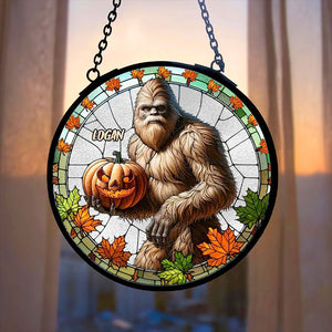 Personalized Big Foot Round Stained Glass 04NATI270824 - Ornament - GoDuckee