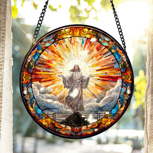 Personalized Gifts For Jesus Lover Stained Glass Easter Day 02xqti060125 - Ornament - GoDuckee