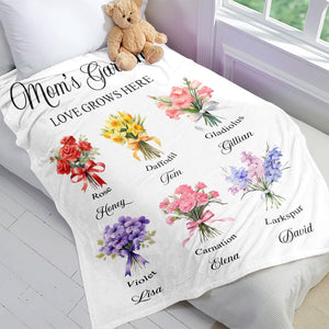 Personalized Gifts For Mom Blanket Mom's Garden 05acti121224 - Blanket - GoDuckee