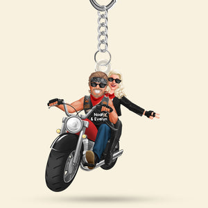 Personalized Gifts For Motocross Couple Keychain 04acti101224 - Keychains - GoDuckee