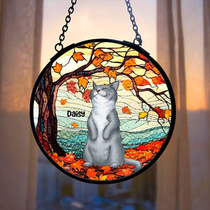 Personalized Autumn Cat Suncatcher 03qhti030824 - Ornament - GoDuckee