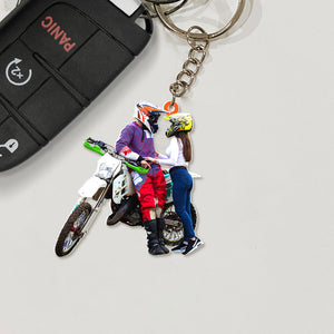 Motocross Couple - Custom Photo Keychain 01HUTI220623 - Keychains - GoDuckee