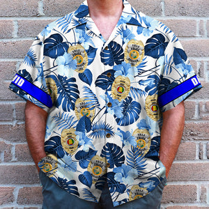 Gift For Policeman, Personalized Hawaiian Shirt, Police Badge Custom Image Hawaiian Shirt, Summer Gift 06BHTI080623 - Hawaiian Shirts - GoDuckee