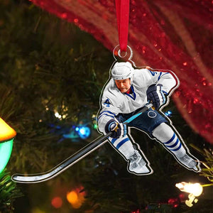 Gift For Ice Hockey Players, Personalized Acrylic Ornament, Custom Image Ornament, Christmas Ornament 02PGTI220823 - Ornament - GoDuckee