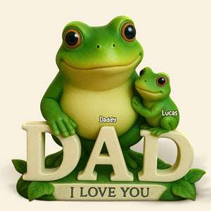 Frog Dad Plaque - Personalized Gifts For Dad 02huti100525 - Shaped Plaques - GoDuckee