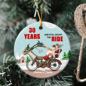 And Still Enjoy The Ride, Personalized Funny Old Couple Ornament - Ornament - GoDuckee