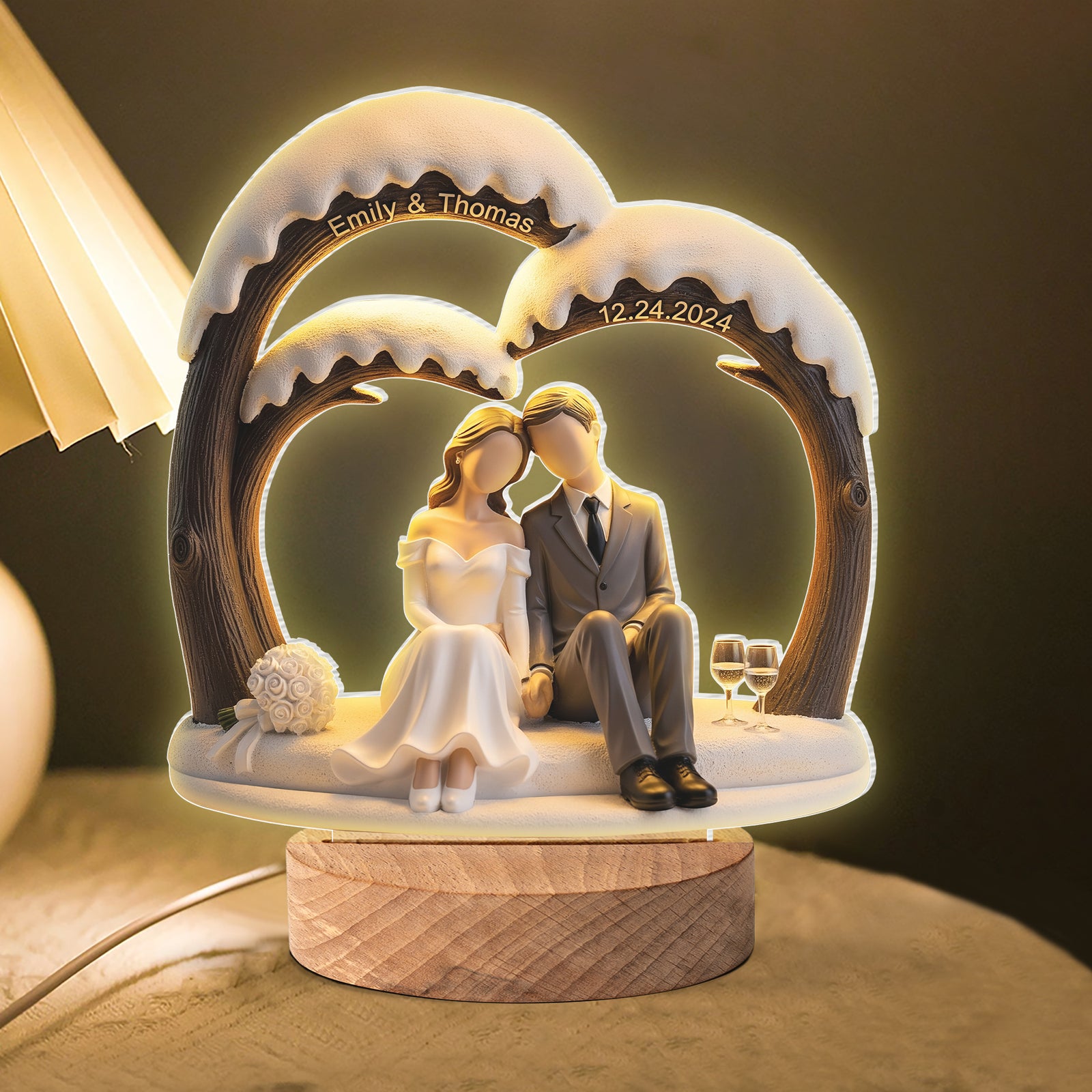 Wedding Couple Led Light - Personalized Gifts For Couple 03pati260825 - Led Night Light - GoDuckee