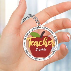 Inspiring Patient Loving - Personalized Teacher Keychain - Gift For Teacher - Keychains - GoDuckee