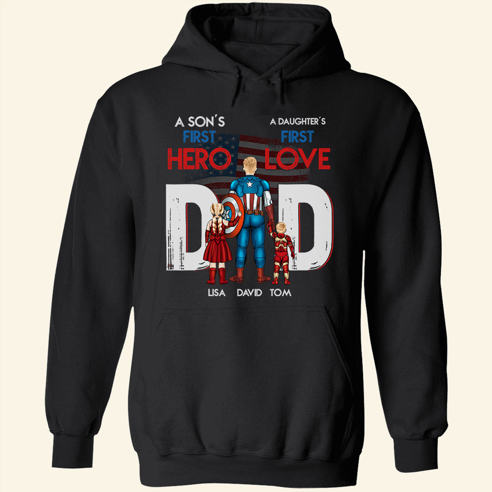 We Love Dad, Gift For Hero Dad 01DTDT270423TM Personalized Shirt Hoodie Sweatshirt - Shirts - GoDuckee