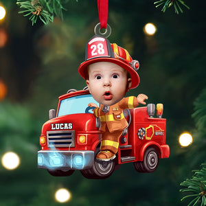 Custom Photo Gifts For Kids Firefighter Ornament 03ohti211124 - Ornament - GoDuckee