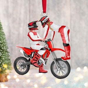 Personalized Gift For Couple Christmas Ornament Motorcross Couple 015ACTI111124PA - Ornament - GoDuckee