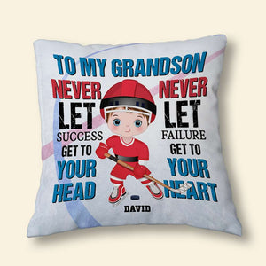 To My Grandson, Personalized Square Pillow, Gifts For Children - Pillow - GoDuckee