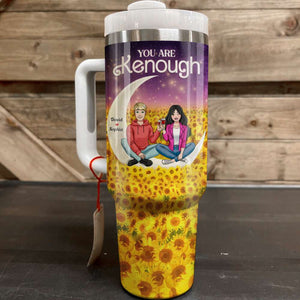 Sunflower Lover, Personalized Tumbler Handle, Best Gift Couple - Tumbler Cup - GoDuckee