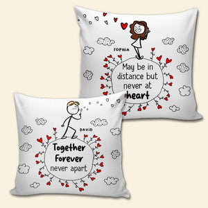Together Forever Never Apart, Personalized Couple Square Pillow - Gift For Couple - Pillow - GoDuckee