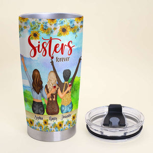 Love Sisters Forever Personalized Besties Tumbler - Tumbler Cup - GoDuckee