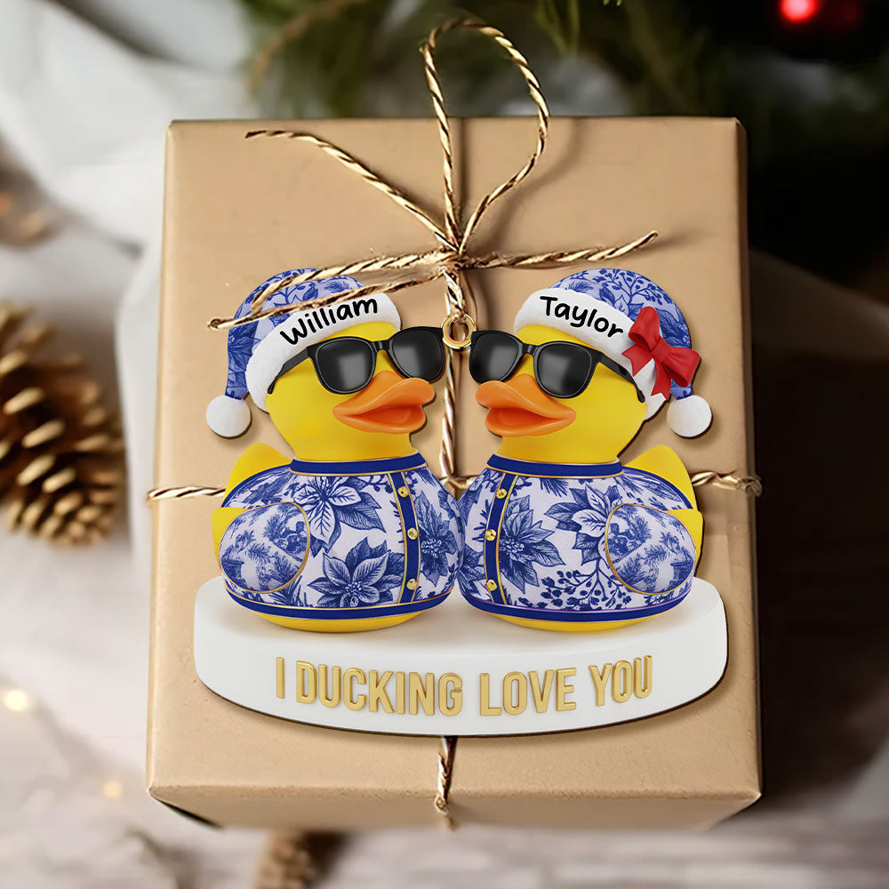Couple Duck Christmas Ornament Personalized Gifts For Couple 01PGTI211025 - Ornament - GoDuckee