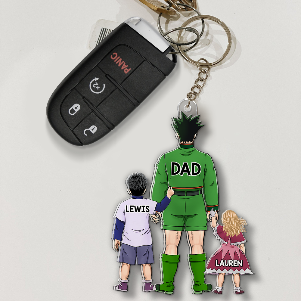 Cartoon Family Keychain Personalized Gifts For Dad 06qhhu070525hg - Keychains - GoDuckee