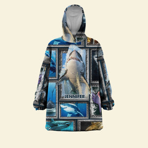 Personalized Gift For Shark Lover Oversized Hoodie 07ACTI211224 - AOP Products - GoDuckee