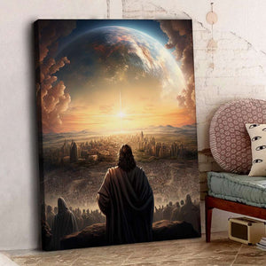 Jesus And Humans Looking Earth, Superstar Jesus Canvas Print, Christian Wall Art - Poster & Canvas - GoDuckee