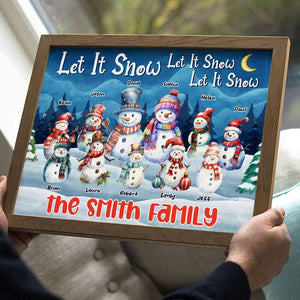 Let It Snow, Personalized Canvas Poster, Gifts For Snowman Family - Poster & Canvas - GoDuckee
