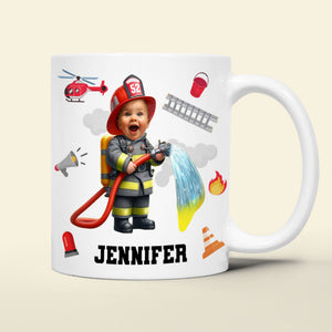 Custom Photo Gifts For Kid Firefighter Coffee Mug 05ohti061224 - Coffee Mug - GoDuckee