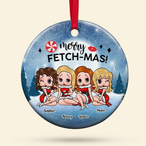 Merry Fetch - Mas 01NADT280923HH Personalized Ceramic Ornament, Christmas Gifts For Besties - Ornament - GoDuckee