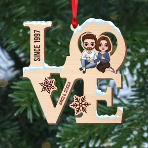 Love, Gift For Couple, Personalized Ornament, Couple Ornament, Christmas Gift - Ornament - GoDuckee