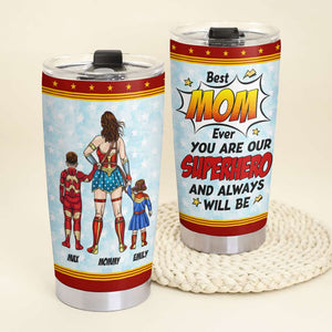 Personalized Gifts For Mom Tumbler Best Hero Mom Ever Mother's Day 03HUTI190325PA - Tumbler Cup - GoDuckee