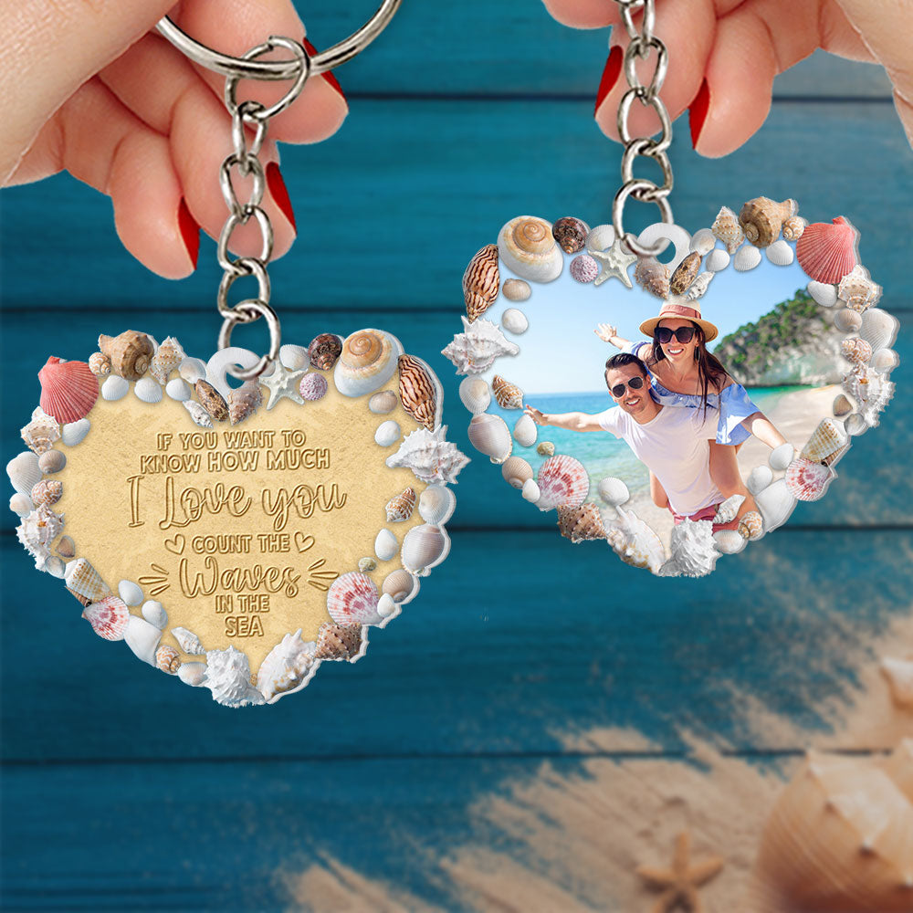 If You Want To Know How Much I Love You, Couple Gift, Personalized Keychain, Custom Image Seashell Keychain, Summer Gift - Keychains - GoDuckee