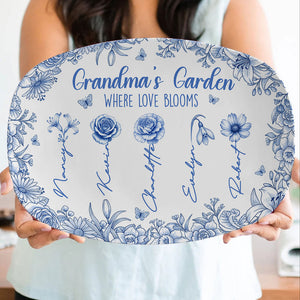 Birth Month Flowers Plate - Personalized Gifts For Grandma 05pgti190925 - Plates - GoDuckee