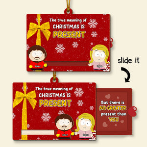 Personalized Gifts For Couple Wooden Slider Ornament, Cartoon Character 04tgti261024hg - Ornament - GoDuckee