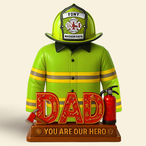 Firefighter Dad Acrylic Plaque - Personalized Gifts For Dad 01OHTI150525 - Shaped Plaques - GoDuckee