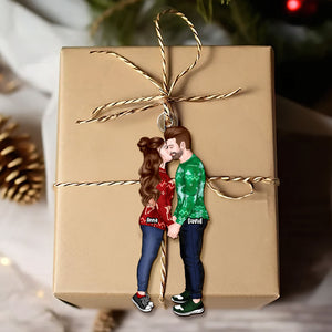 Personalized Gift For Couple Christmas Ornament Couple Kissing 013ACTI111124PA - Ornament - GoDuckee