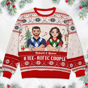 Personalized Gifts For Golf Couple Ugly Sweater 01xqti191024pa