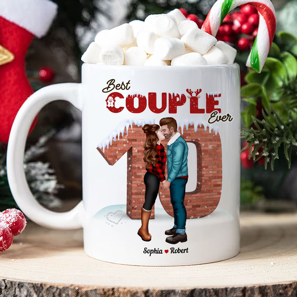 Best Couple Ever, Couple Gift, Personalized Coffee Mug, Couple Kissing Mug, Christmas Gift - Coffee Mug - GoDuckee