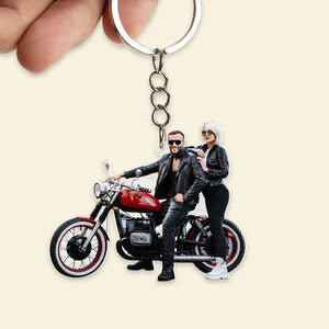 Custom Biker Photo Keychain, Gift For Biker 07HUTI220623 - Keychains - GoDuckee