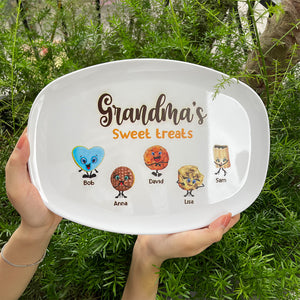 Grandma's Sweet Treats, TT 03HUDT070623 Personalized Resin Plate, Gift For Grandma - Resin Plate - GoDuckee