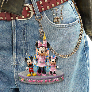 Personalized Gifts For Mom Keychain, Mom & Kids Hand In Hand 01qhti090425 - Keychains - GoDuckee