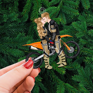 Personalized Gift For Couple Christmas Ornament Motorcross Couple 014ACTI111124PA - Ornament - GoDuckee