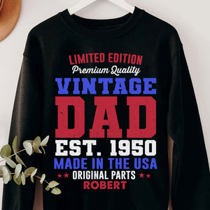 Limited Edition Vintage Dad Made In The USA, Personalized Dad Shirt, Gift For Dad - Shirts - GoDuckee