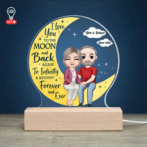 I Love You To The Moon And Back - Personalized Led Light - Gift For Couple - Led Night Light - GoDuckee