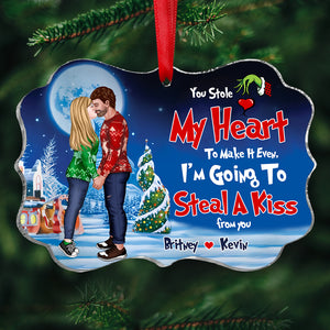 Steal A Kiss 06HTDT270923PA Medallion Acrylic Ornament, Kissing Couple Gifts - Ornament - GoDuckee